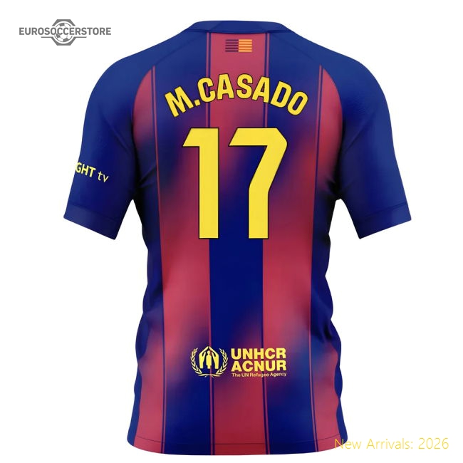 Excellent 2025-2026 Blaugrana Main Jersey (kids) (mcasado 17)