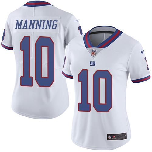 Official NFL s New York Giants #10 Eli Manning White Limited Jersey