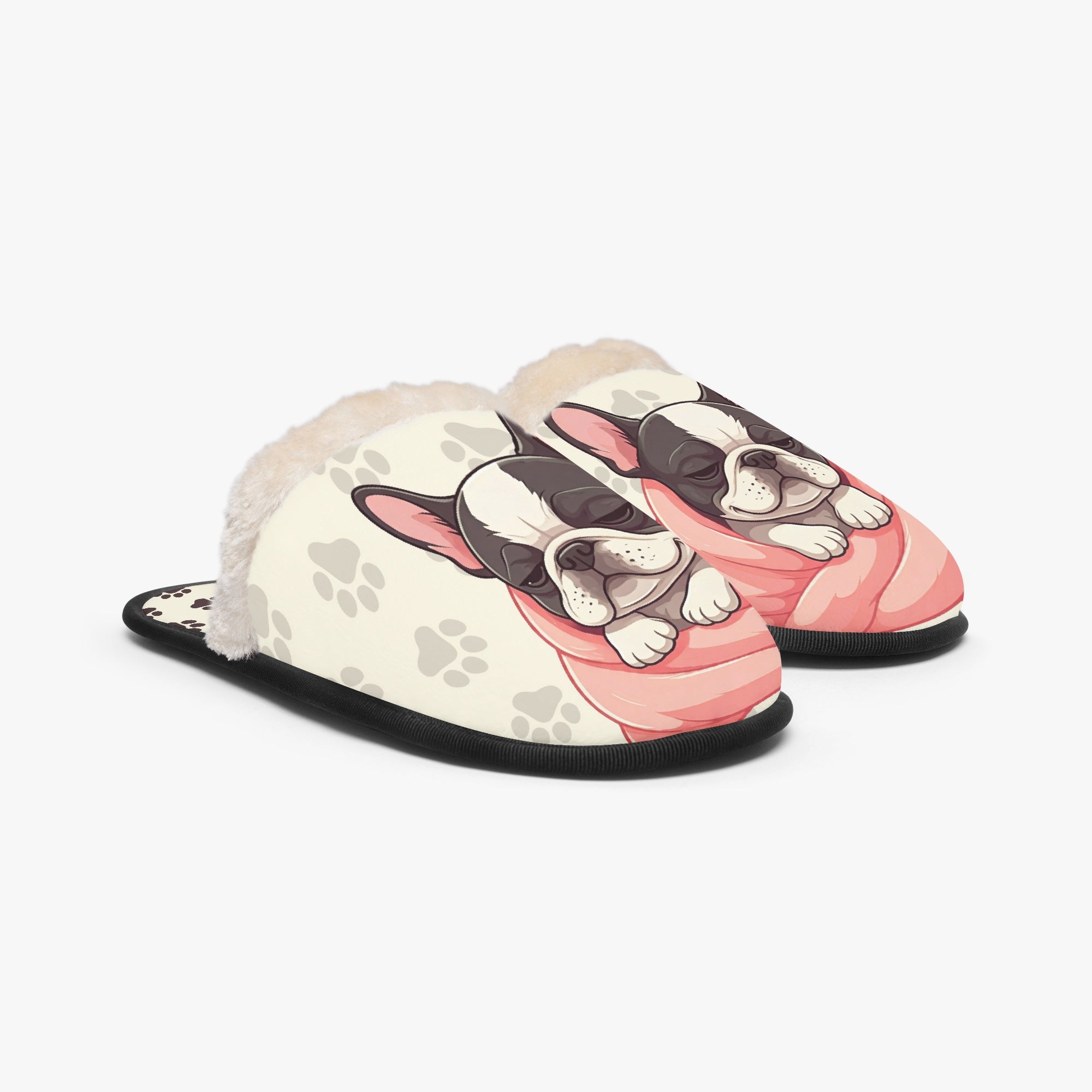 French Bulldog Mini Cozy Winter Slippers Frenchie Paw Protection