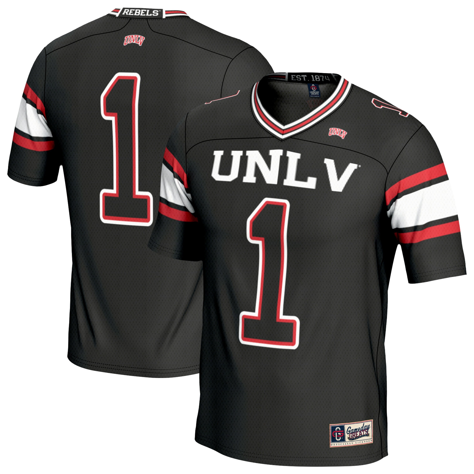 #1 UNLV Rebels GameDay Greats Youth Lightweight Football Fashion Jersey - Black