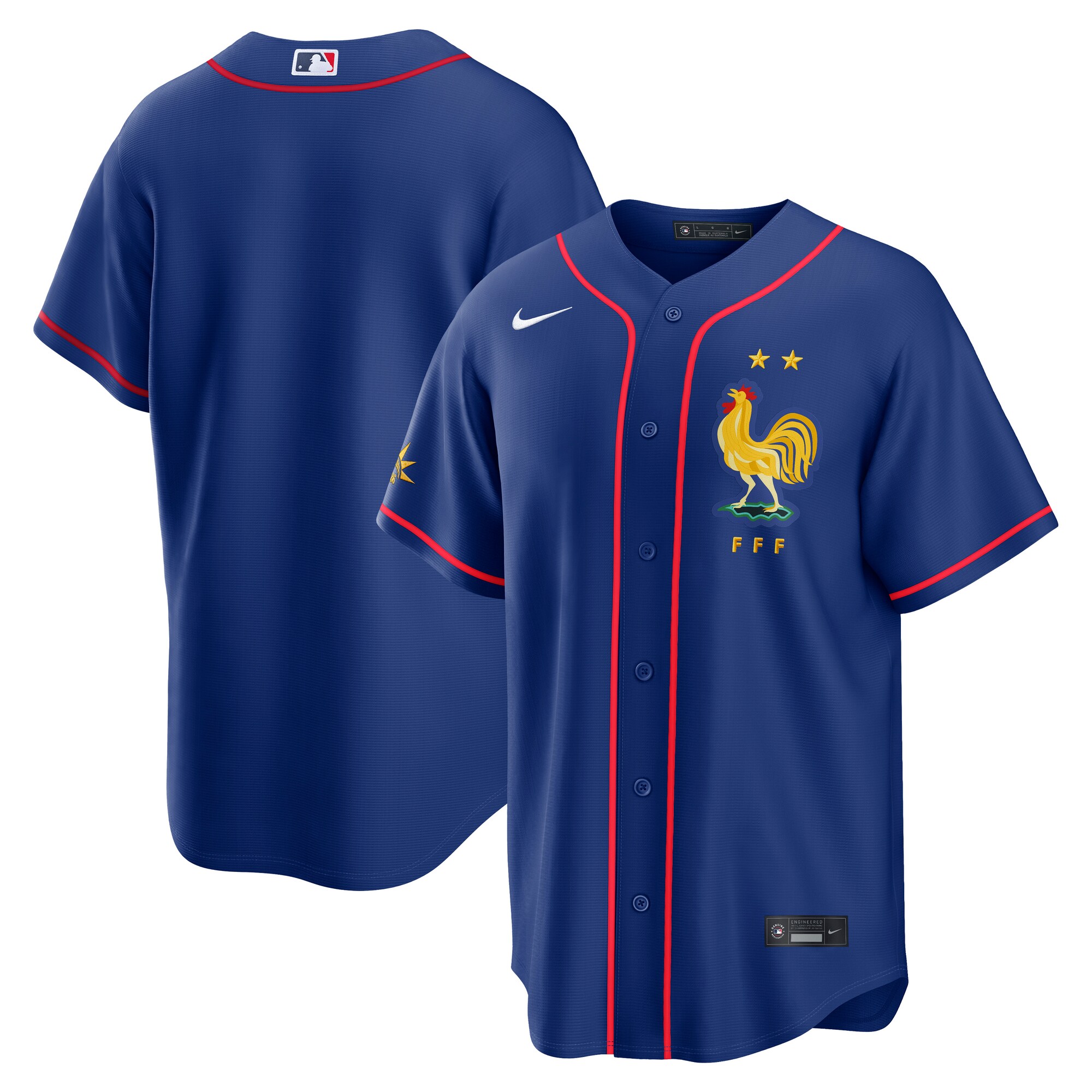 [SJH] France National Team x MLB Stadium Replica Jersey - Blue