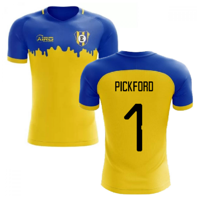 Proud Everton Everton Away Concept Football Shirt Pickford #1 Prem...