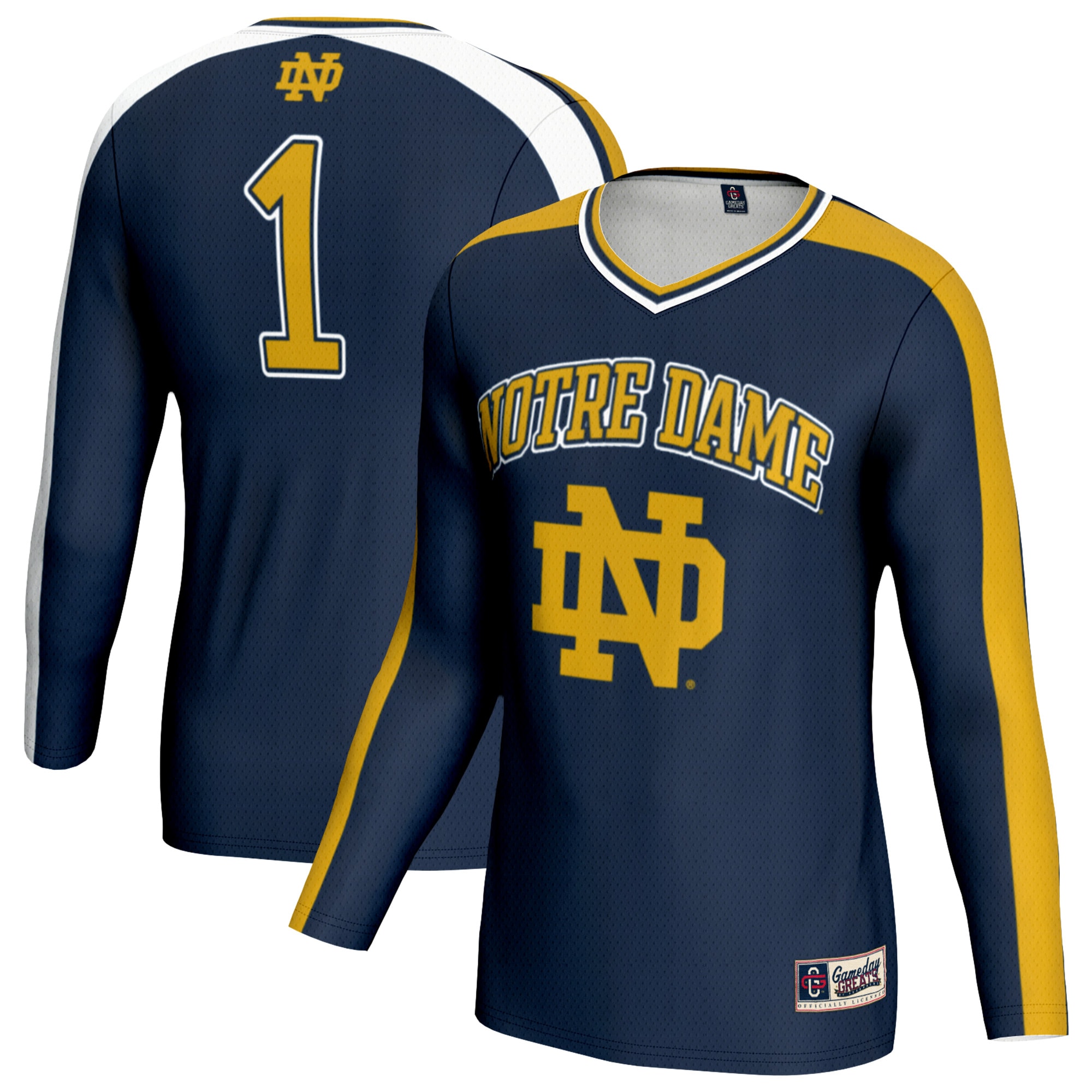 [NJP] Notre Dame Fighting Irish GameDay Greats Women's Volleyball Lightweight Fashion Jersey - Navy