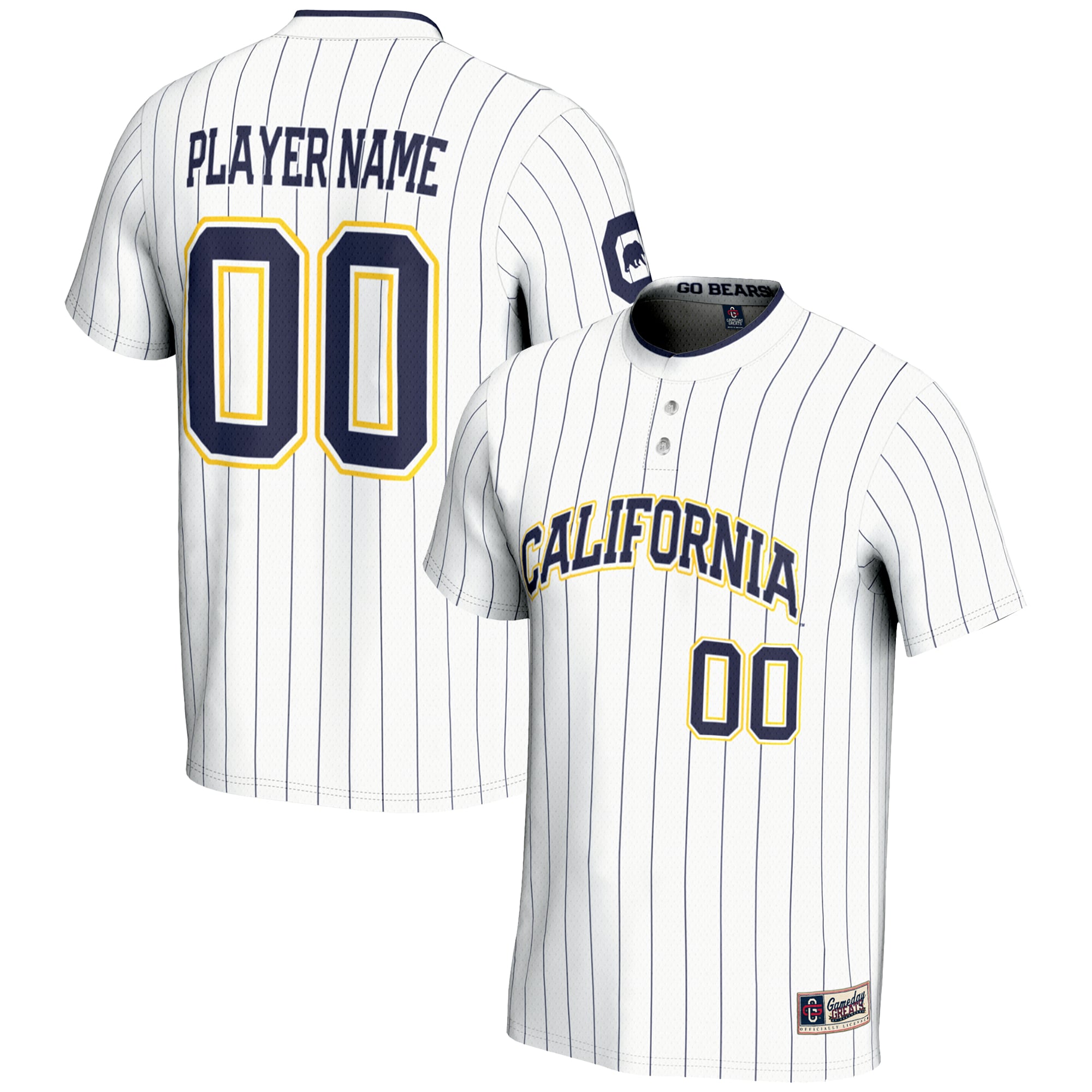 Cal Bears GameDay Greats NIL Pick-A-Player Lightweight Softball Jersey - White