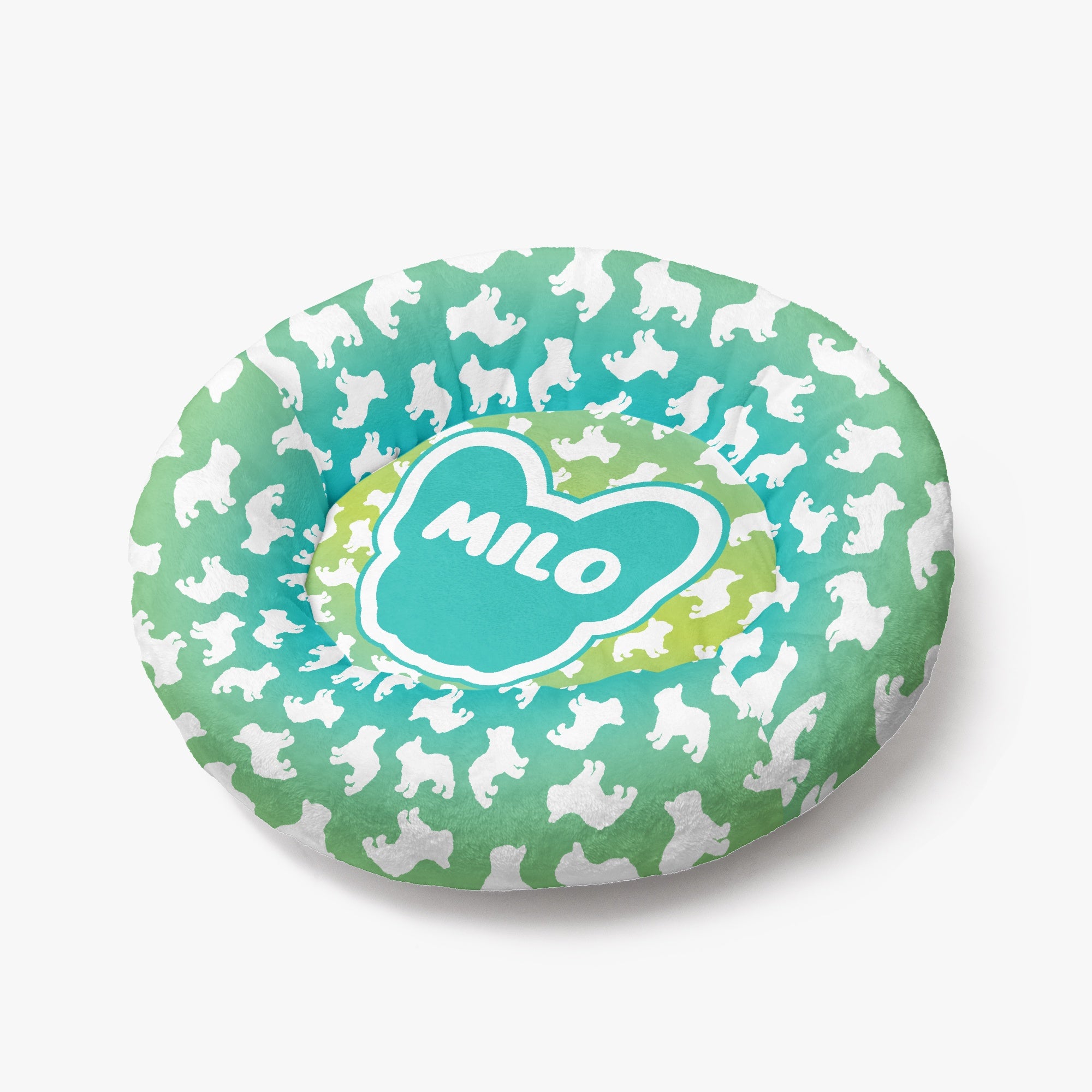 Zeus - Custom Cloud-Comfort Frenchie Bed | Personalized Anti-Anxiety Donut Bed for French Bulldogs