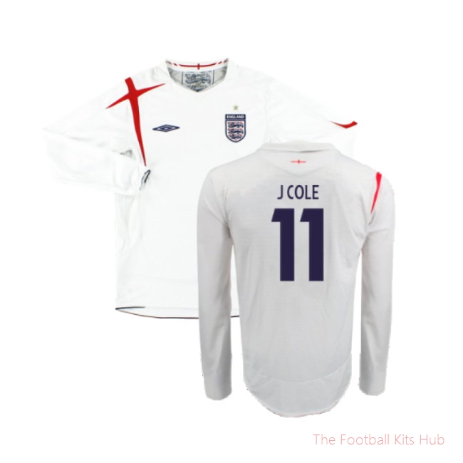 England 2005-07 Home Long Sleeve Shirt (XL) (Very Good) (J COLE 11)