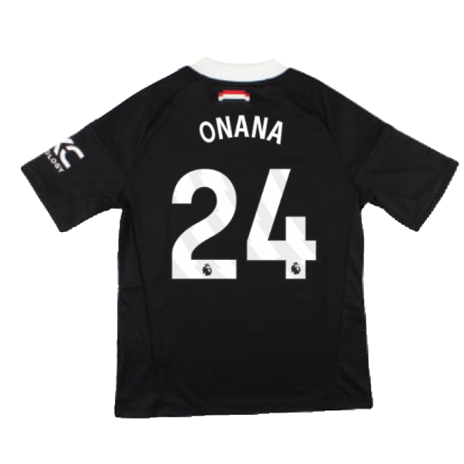 2024-2025 Man Utd Third Goalkeeper Top (Black) - Kids (Onana 24)