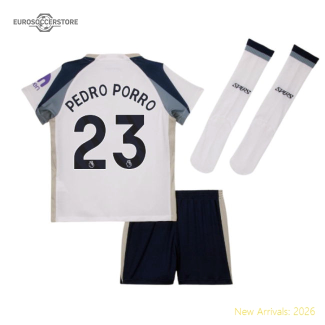 Official 2025-2026 Tottenham Home Little Kids Mini Kit (pedro Porro