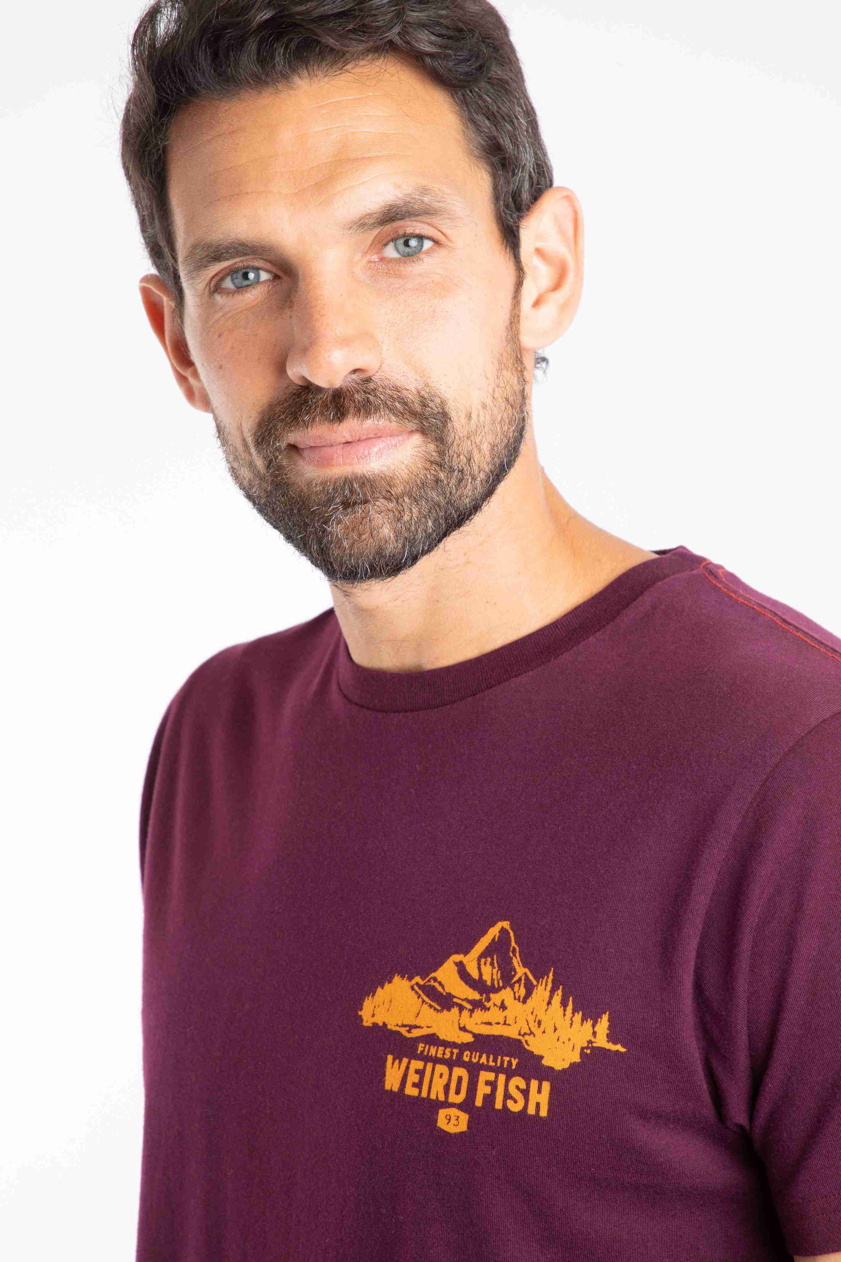 Mountain Valley Back Print Graphic T-Shirt Aubergine