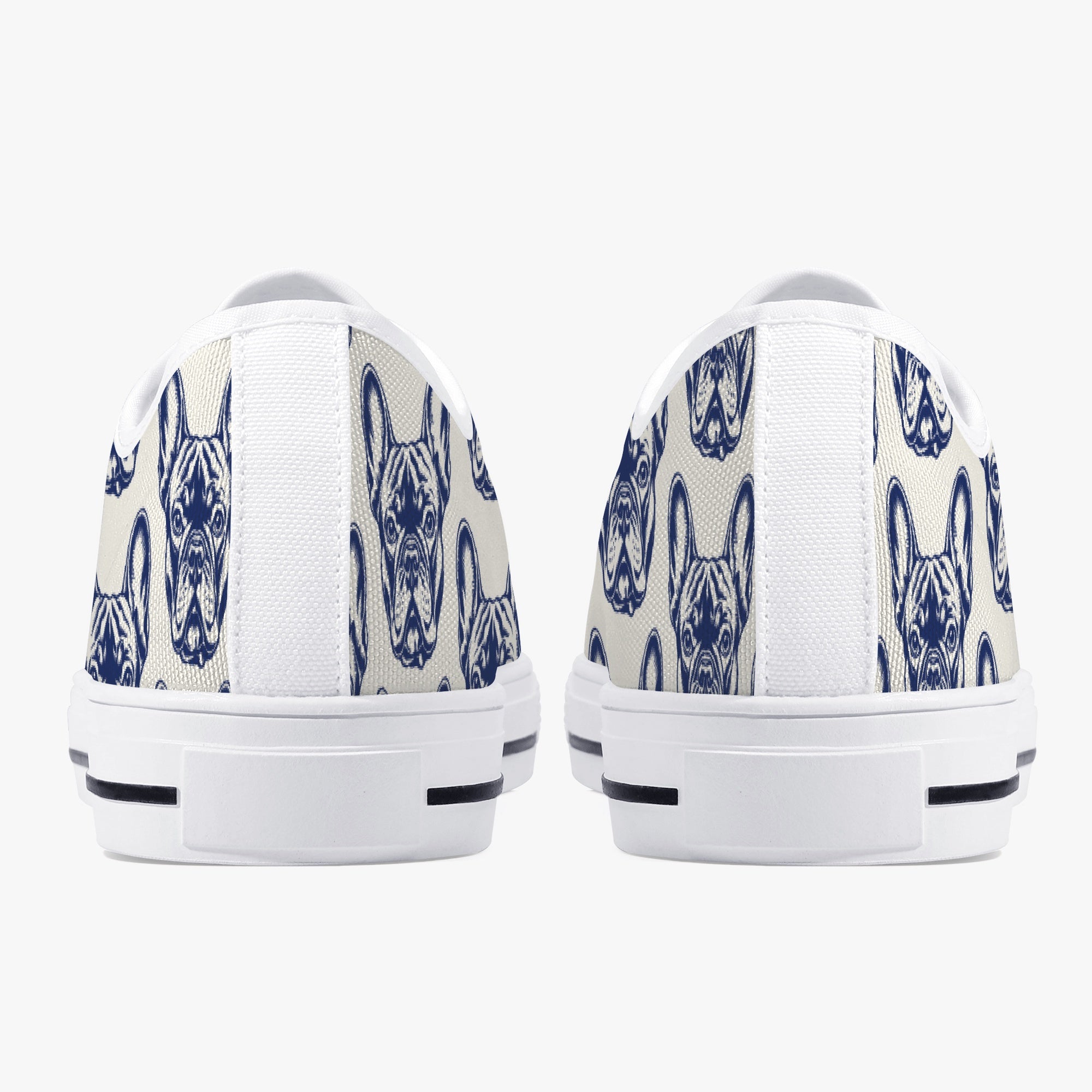 French Bulldog King Classic Low Top Canvas Shoes Durable Dog Footwear
