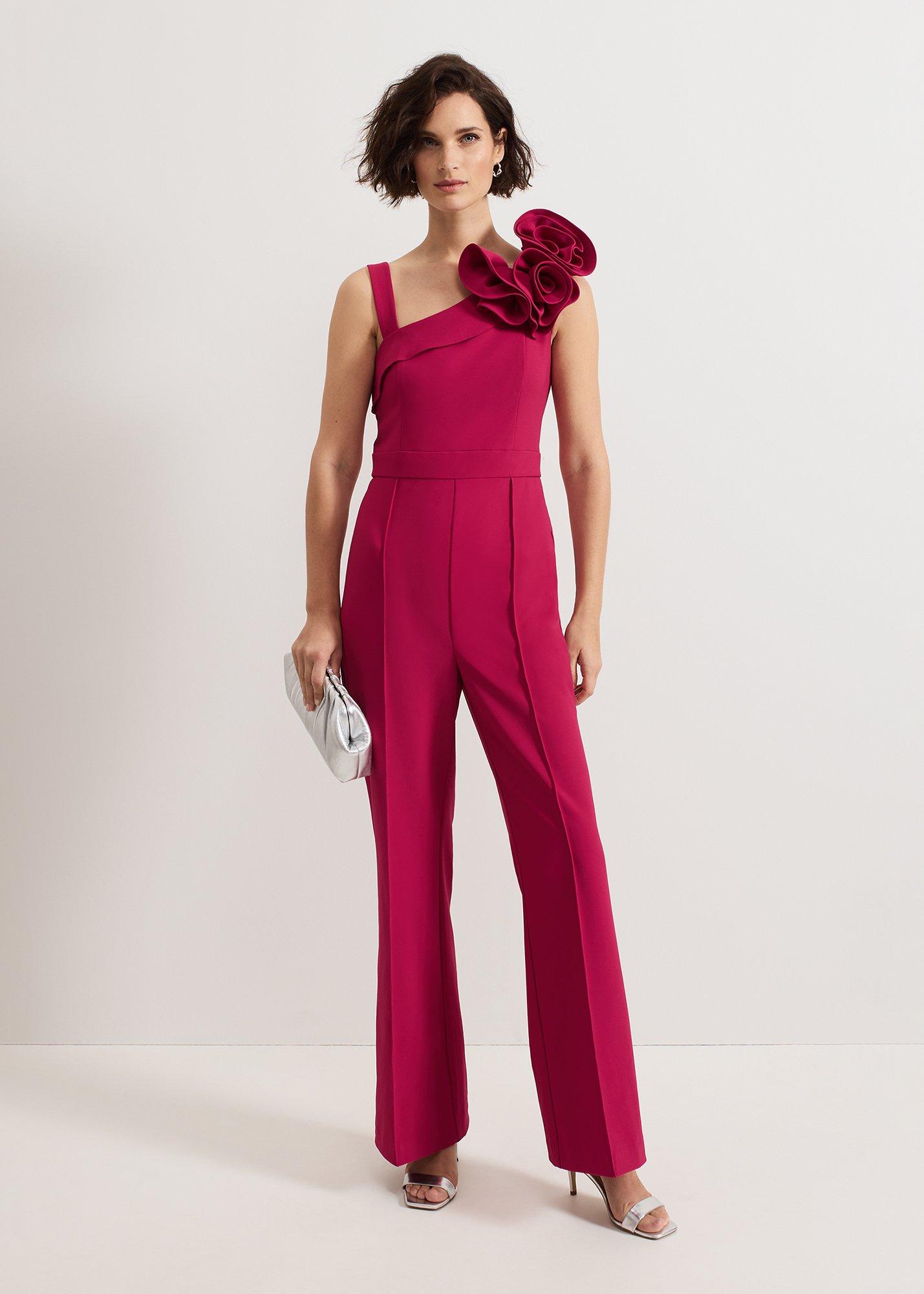 Roxana Ruffle One shoulder Jumpsuit