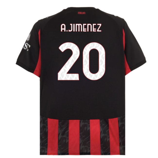 Professional Grade Proud Acm Ac Milan Home Shirt A Jimenez #20 Fre...