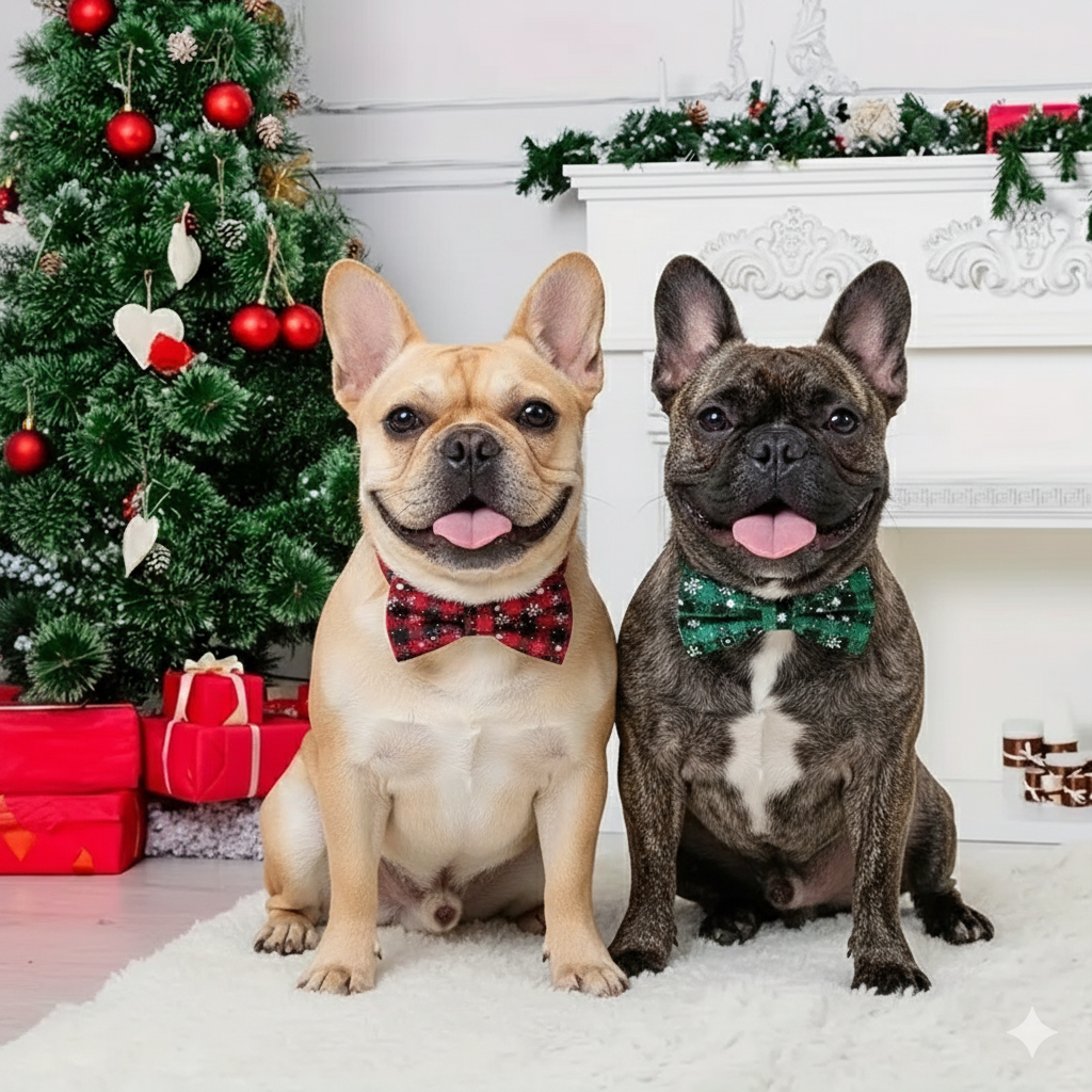 And Bell – Adjustable Christmas Plaid Bow Tie Indoor Use | Safe For Paws