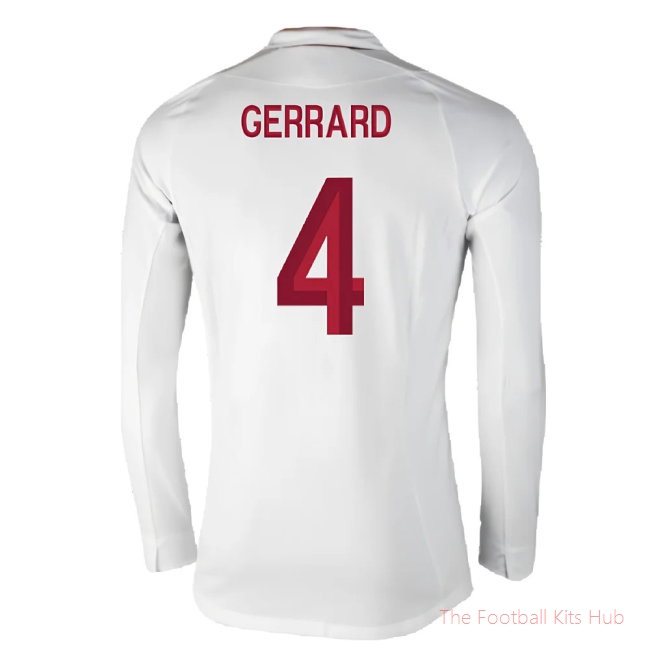 England 2012-13 Long Sleeve Home Shirt (L) (Fair) (Gerrard 4)
