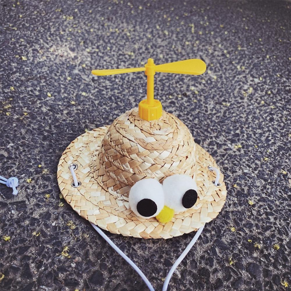 TwirlCap Frenchie Spinning Straw Hat – Cute Propeller Summer Dog Cap