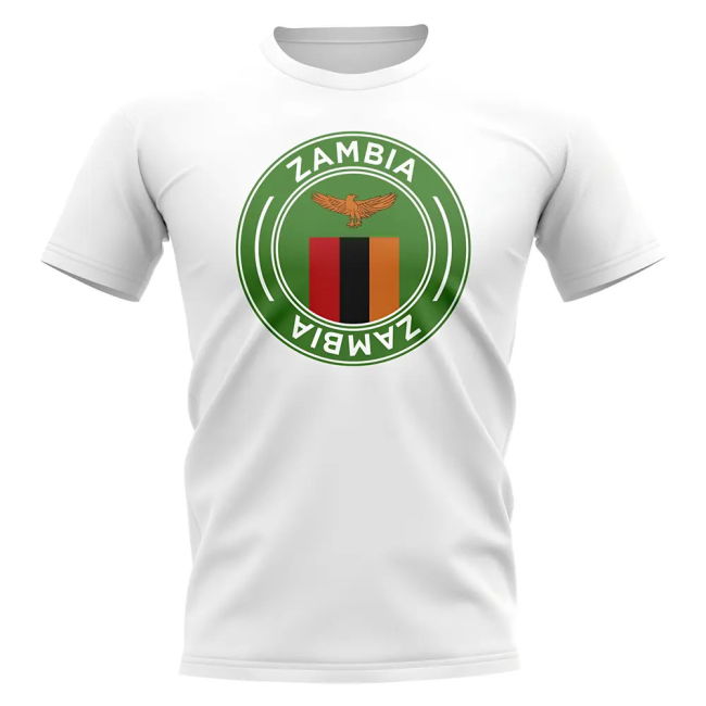 Tournament-Edition Zambia Football Badge T-Shirt (White)