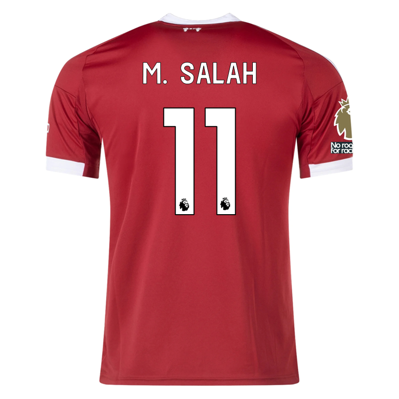 M. Salah Liverpool Home Soccer Jersey 25/26 NRFR EPL Champions Strawberry Red
