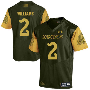 Men's ND Irish #2 Dexter Williams Green 2024 game jersey game day