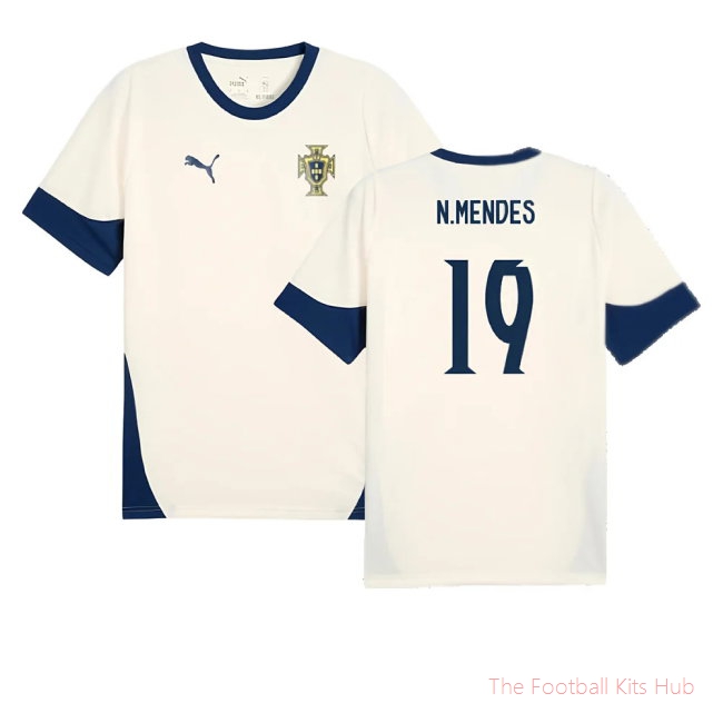 [JED] 2025/26 Portugal Training Jersey (Sugared Almond) (N.Mendes 19)