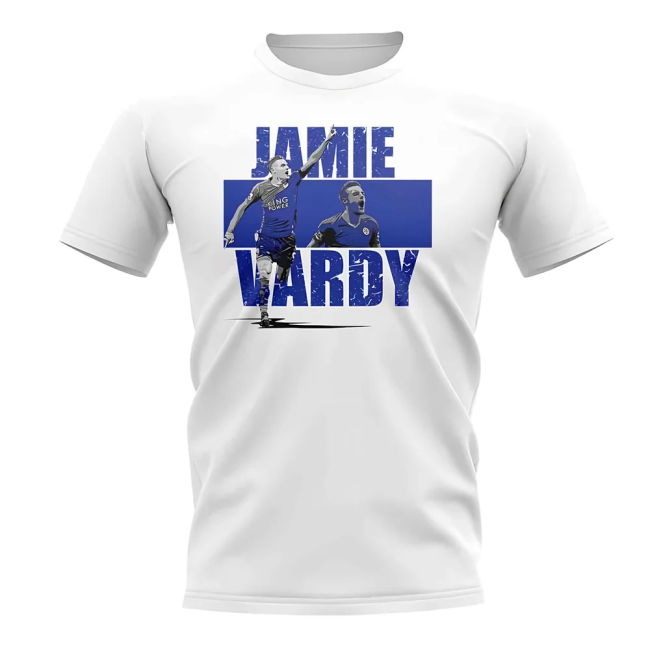 Jamie Vardy Player Collage T-Shirt (White) | Comfortable