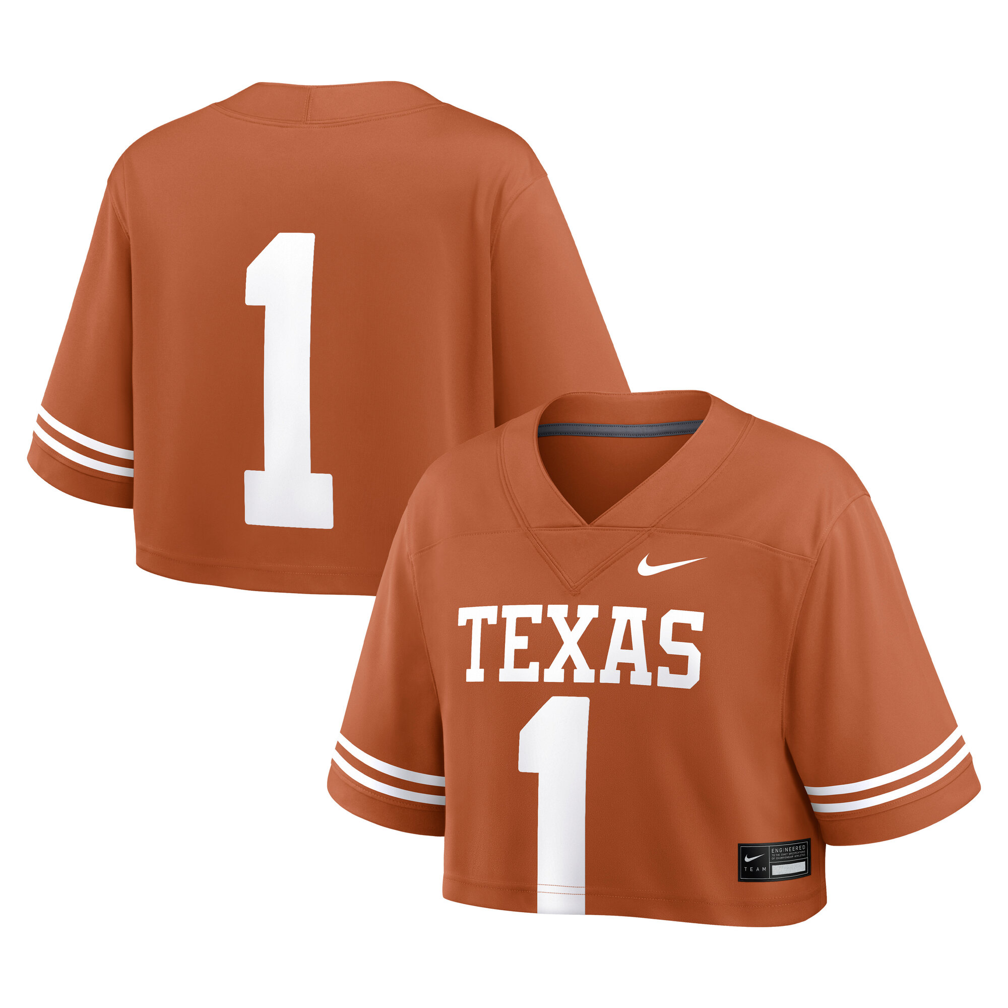 [NJP] Youth Texas Longhorns Women's Game Crop Top Jersey - Texas Orange