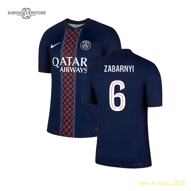 Premium 2025-2026 Psg Home Dri-Fit Adv Authentic Shirt (Zabarnyi 6)