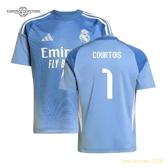 Supporter 2025-2026 Real Madrid Home Goalkeeper Shirt (Blue) - Kids (Courtois