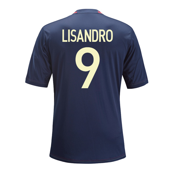 13-14 Olympique Lyonnais 9 Lisandro Away Black Jersey Shirt -