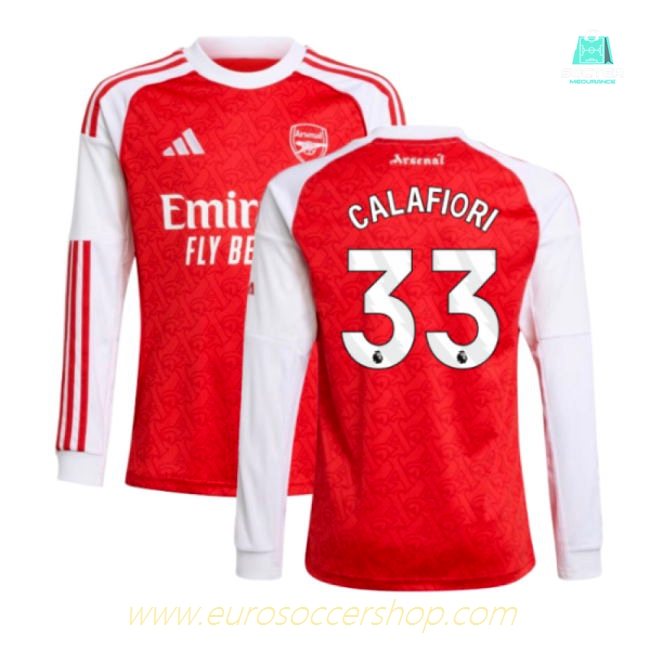 2025-2026 Arsenal Long Sleeve Home Shirt (Kids) (Calafiori 33)