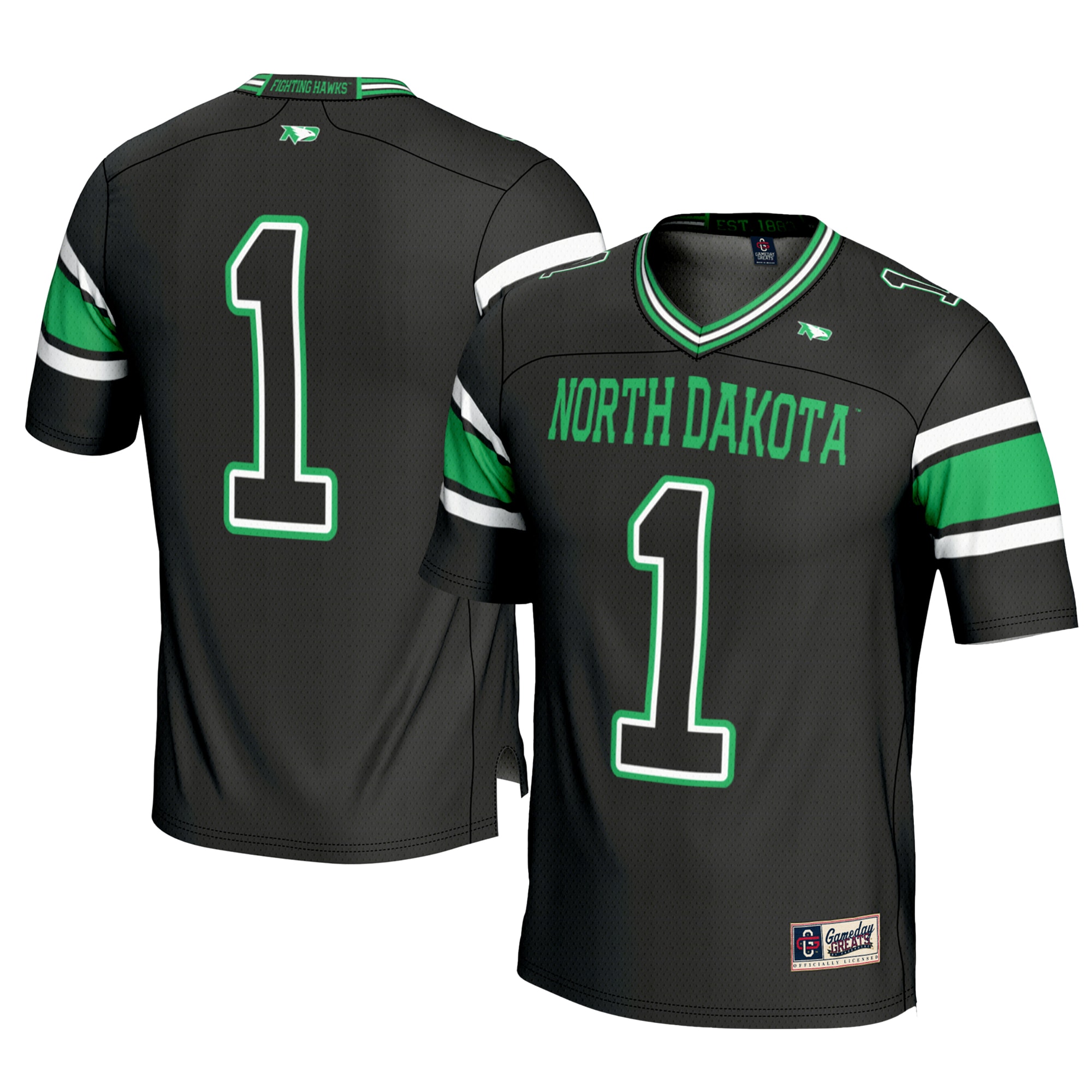 #1 North Dakota GameDay Greats Youth Football Jersey - Black
