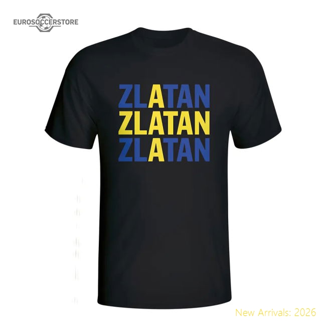 Zlatan Ibrahimovic Sweden Player Flag T-shirt (black) - Kids
