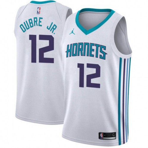 Hornets #12 Kelly Oubre Premium 2024 Icon NBA Jersey - White Swingman
