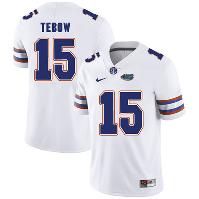 Men's None White 2024 match worn Tim Tebow #15 home jersey Jersey