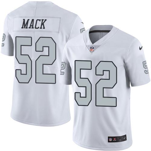 Official NFL Oakland Raiders #52 Khalil Mack White Limited Jersey