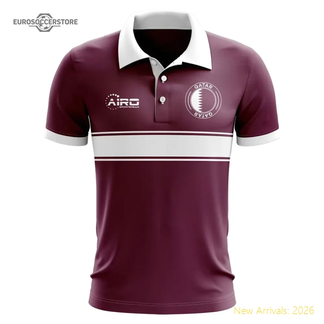 Qatar Concept Stripe Polo Shirt (maroon) - Reasonable Price