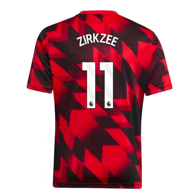 Football Man Utd Pre Match Shirt Red Kids Zirkzee #11 Premium Qual...