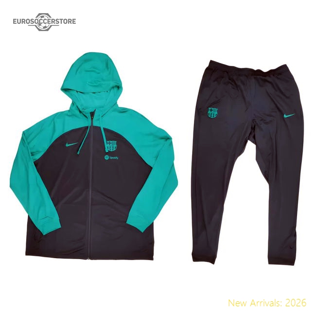 2023-2024 Barcelona Hooded Strike Tracksuit (Thunder) In Multiple Sizes