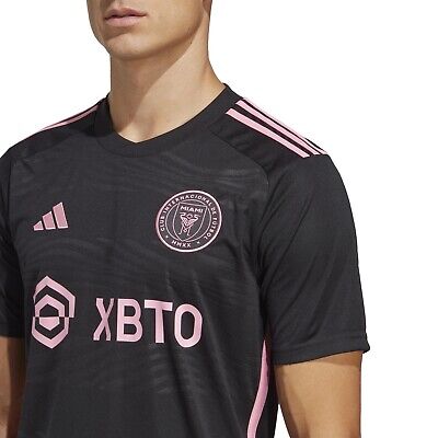 Messi Inter Miami Away Soccer Jersey 23/24 Black True Pink