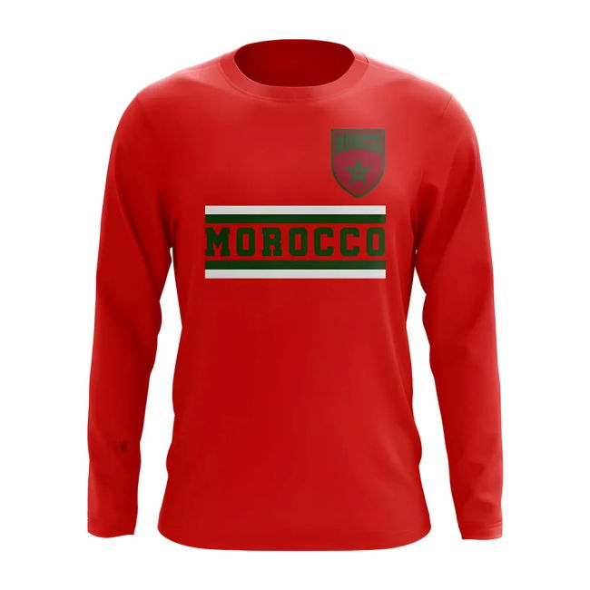Premium-Quality Morocco Core Football Country Long Sleeve T-Shirt
