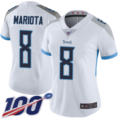 NFL T T Titans Marcus Mariota #8 White Limited Game Jersey - Premium