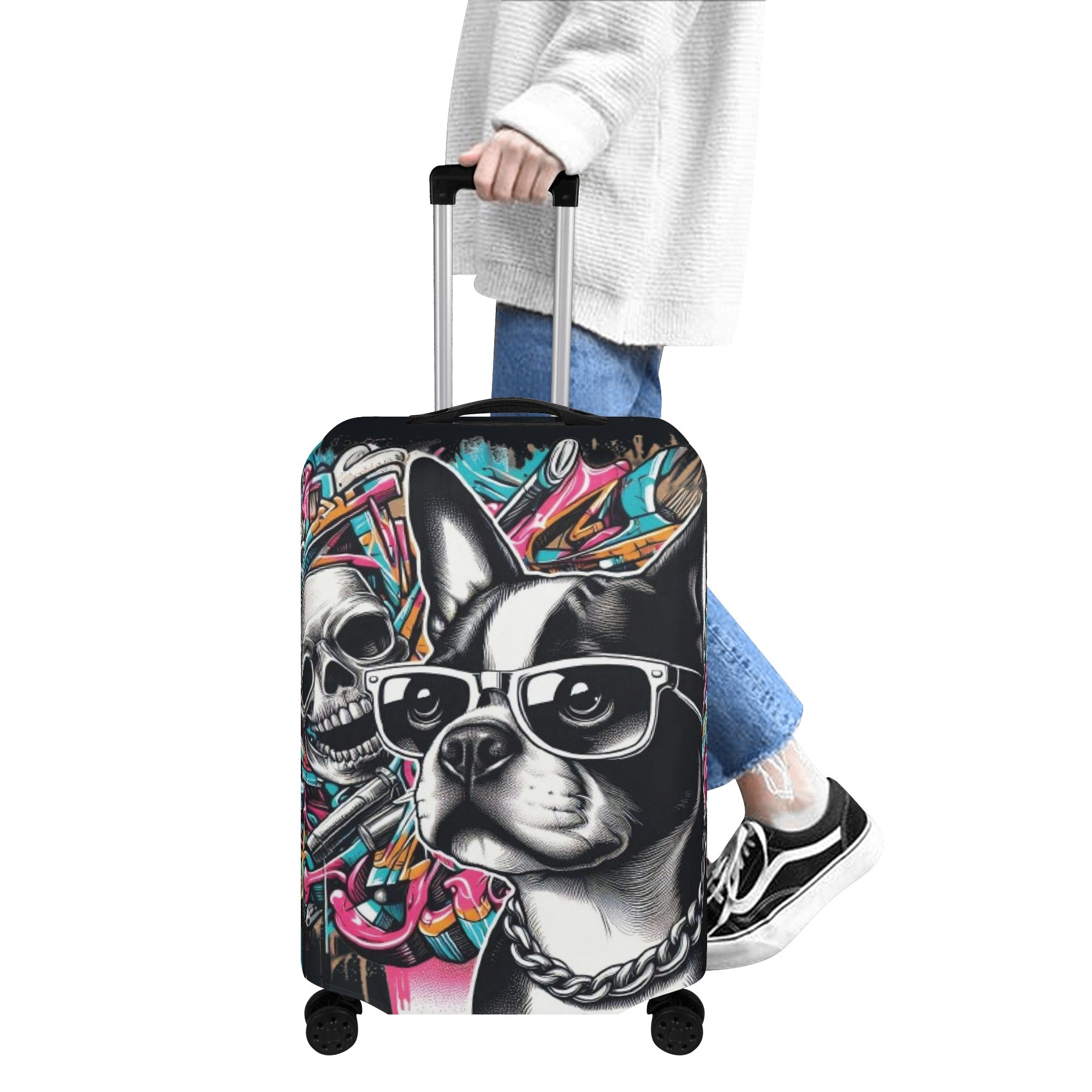 French Bulldog Molly Luggage Cover For Boston Terrier Lovers Durable Dog Item