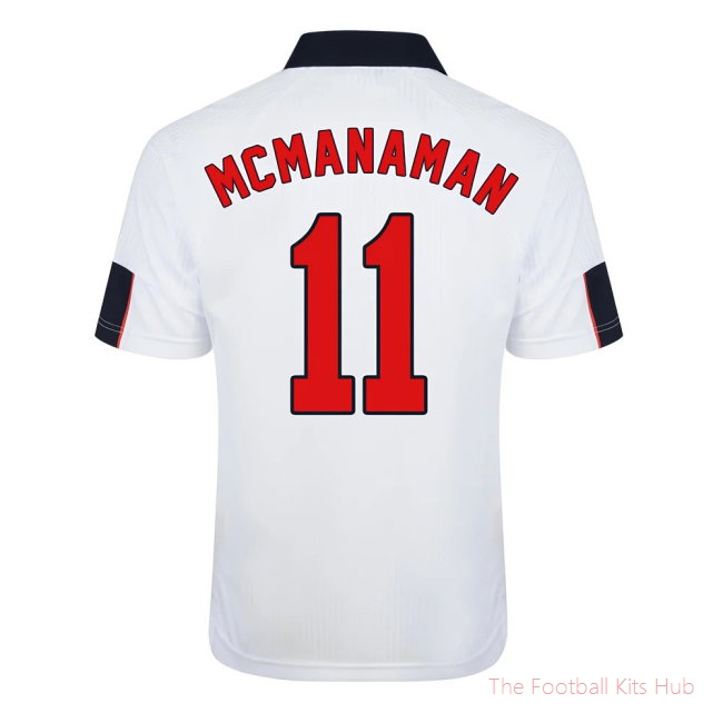 Score Draw England World Cup 1998 Home Shirt (McManaman 11)