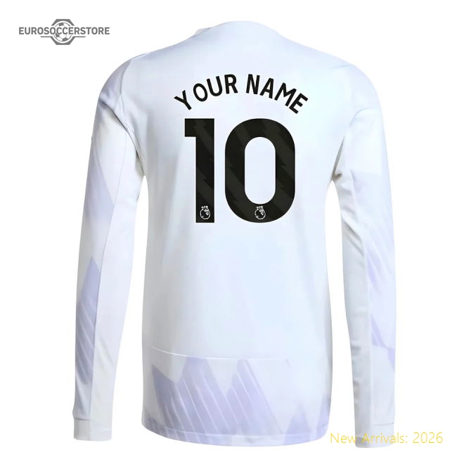 Authentic 2025-2026 Man Utd Authentic Long Sleeve Away Shirt (your
