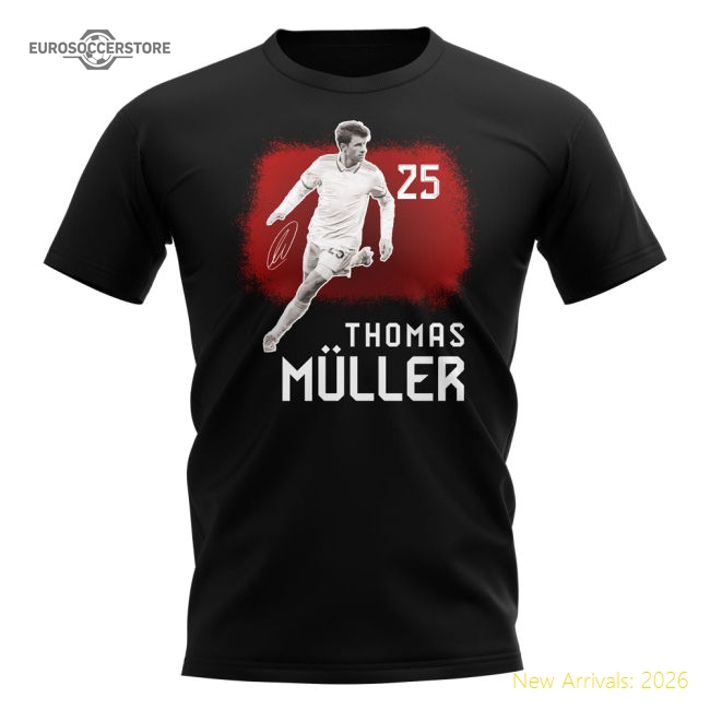 T-Shirt Bayern Thomas Muller 25 Munchen Signature (Black)