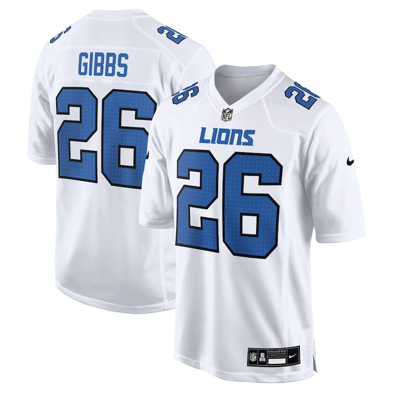 None Jahmyr Gibbs DET Lions Bold Game-Ready Jersey Football Apparel