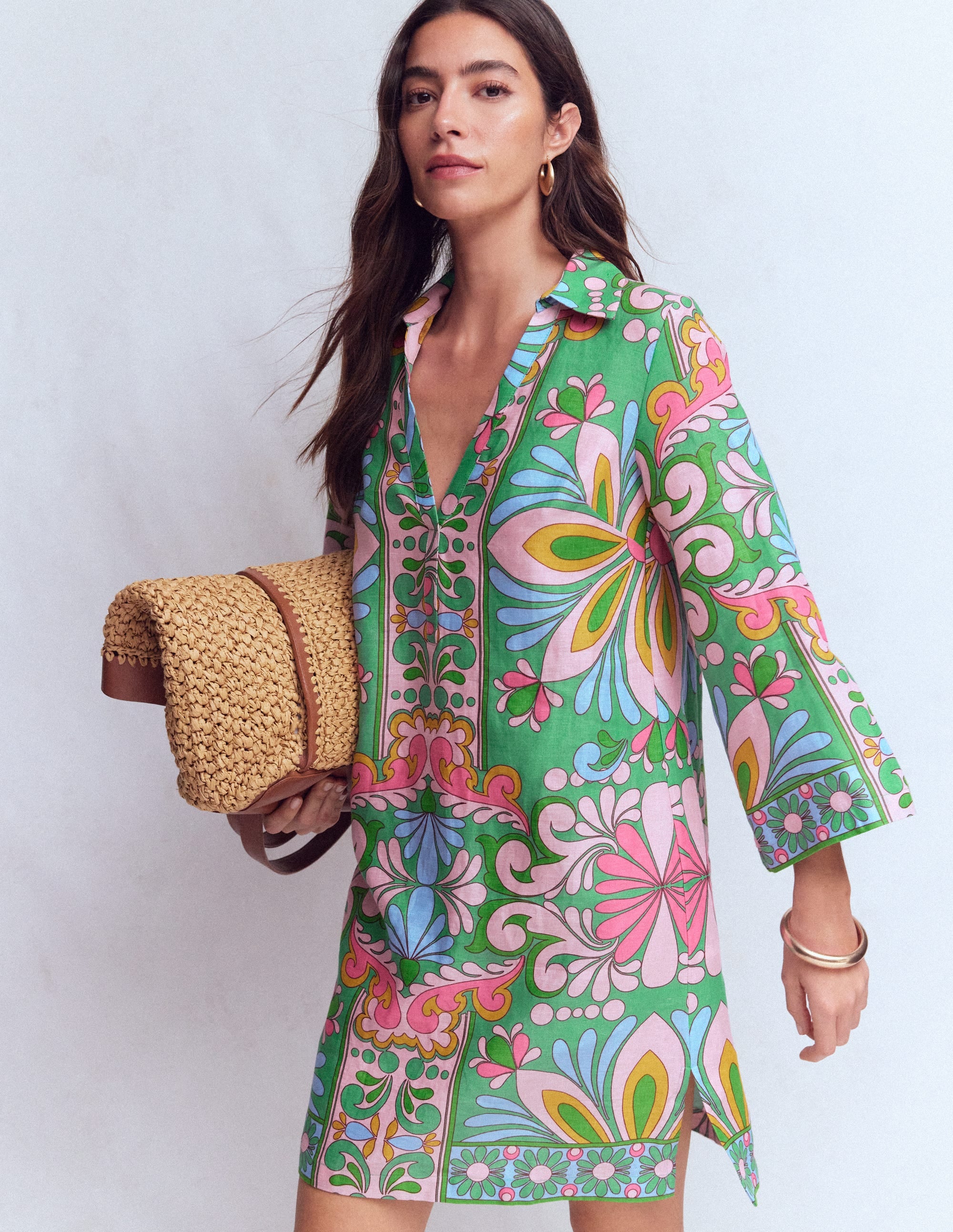 Carmen Linen Short Dress