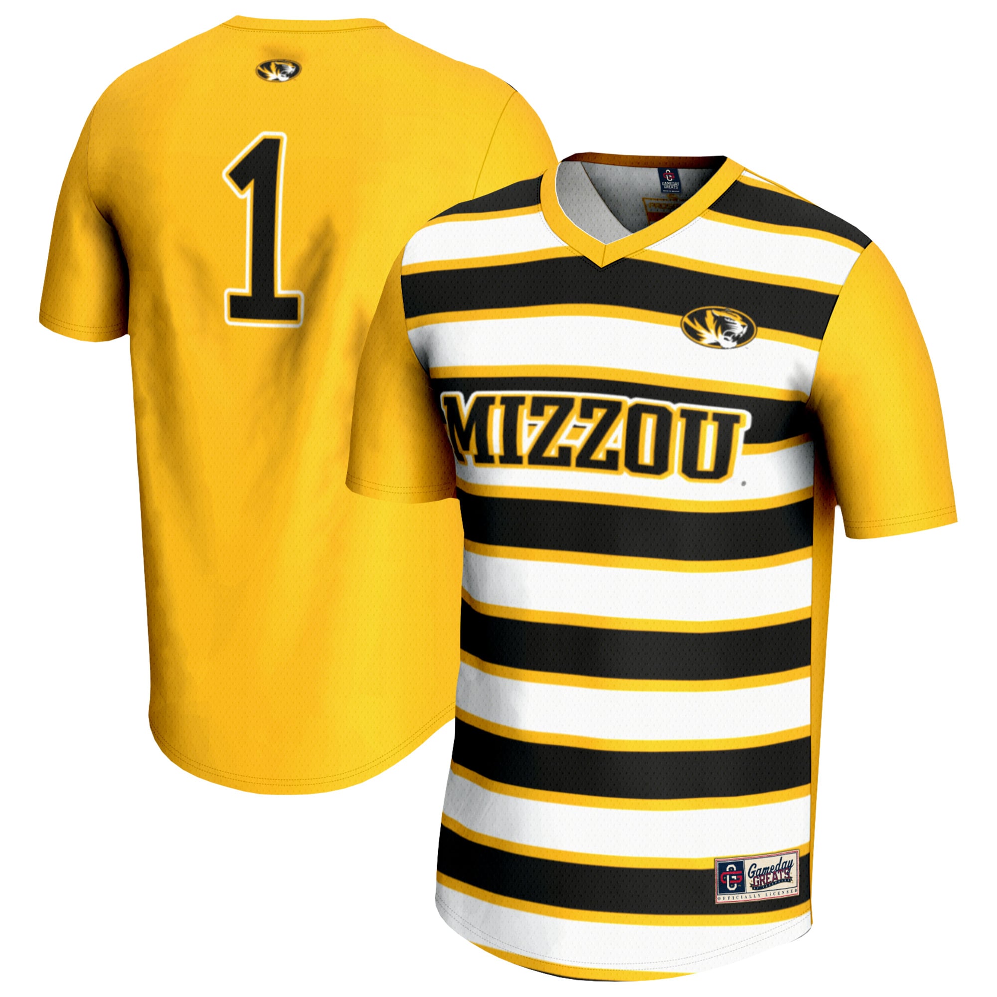 #1 Missouri Tigers GameDay Greats Youth Lightweight Soccer Fashion Jersey - Gold