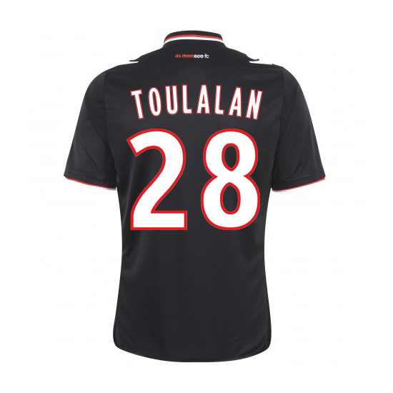Official 13-14 AS Monaco FC 28 Toulalan Away Black Jersey Shirt