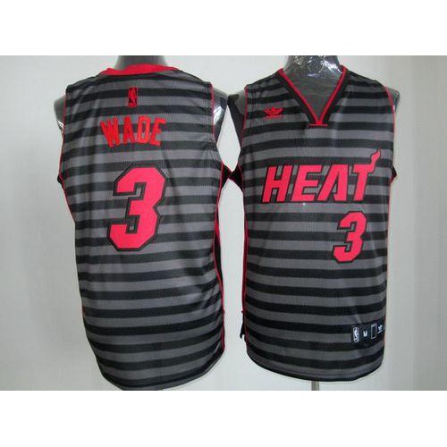 Black Miami Heat #3 Heat Jersey - Breathable Material Game Day Wear