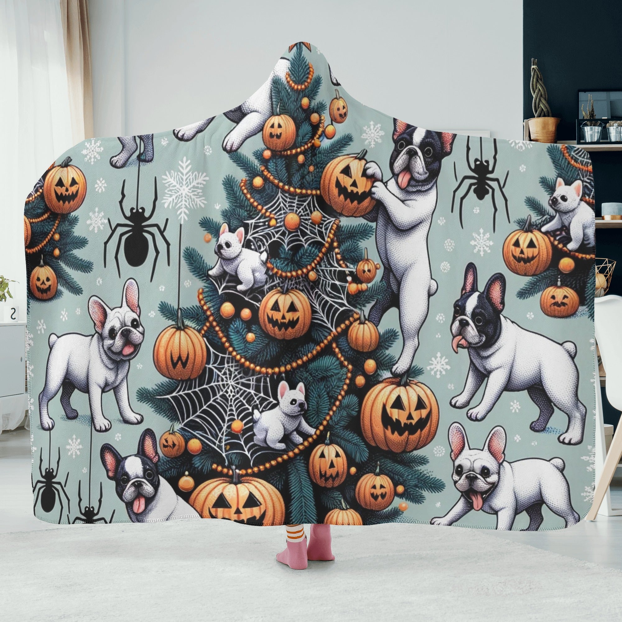 French Bulldog Louie Hooded Blanket Cute Frenchie Essential